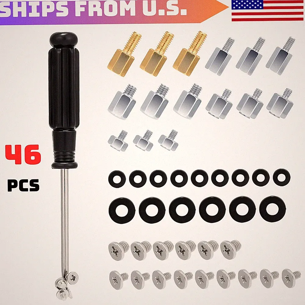 46PCS NVME M.2 SSD Mounting Screws M.2 SSD Screw Kit for Asus Gigabyte ASRock