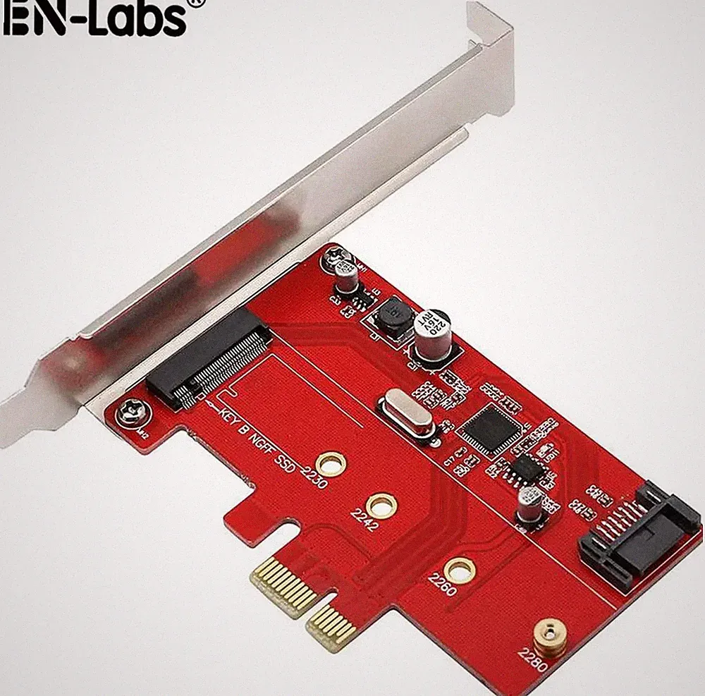 EnLabs PCIe X1 to M.2(NGFF) + SATA 6G (HDD/SSD) with Standard Profile Bracket