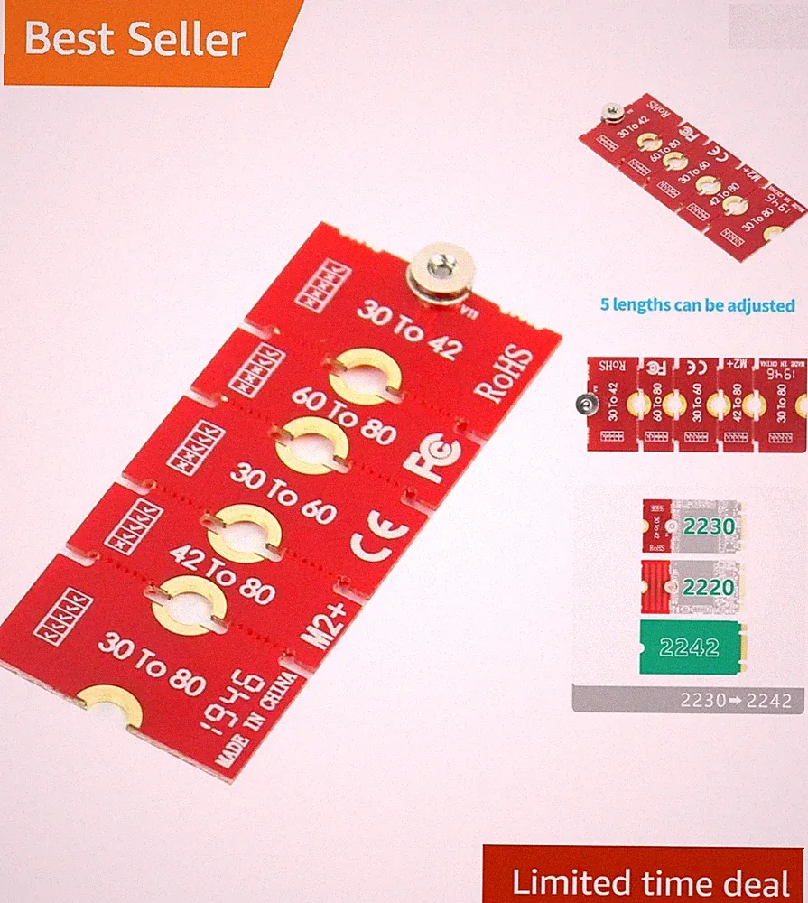 M.2 NVMe SSD Extended Bracket - Adjustable for 2230/2242/2260/2280 Sizes