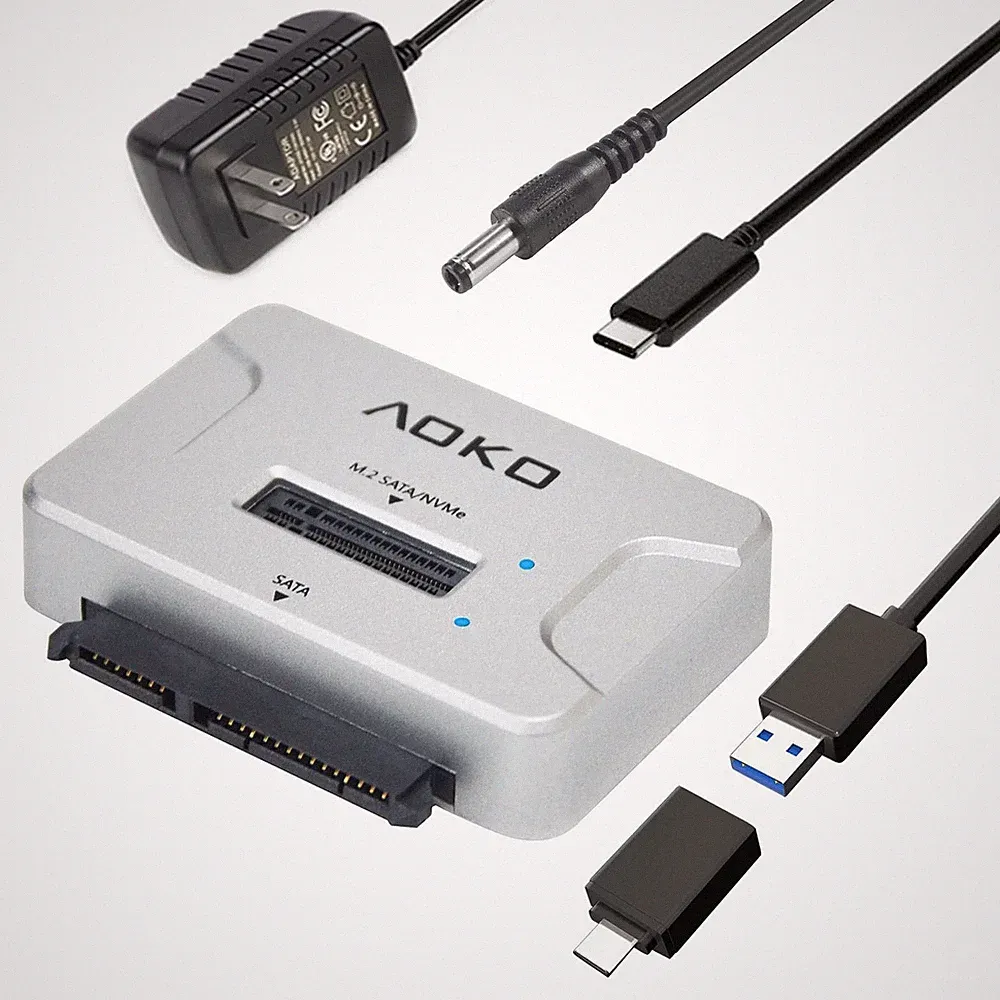 M.2 SATA/NVMe to USB Docking Station,Hard Drive Reader Adapter, External M.2...