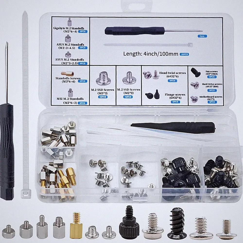 M.2 Screws Kit PC Motherboard SSD HDD Standoff Hardware
