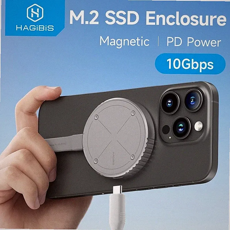 Magnetic M.2 NVMe SSD Enclosure – USB-C 3.2 Gen2 for iPhone & MacBook USB-C Devi